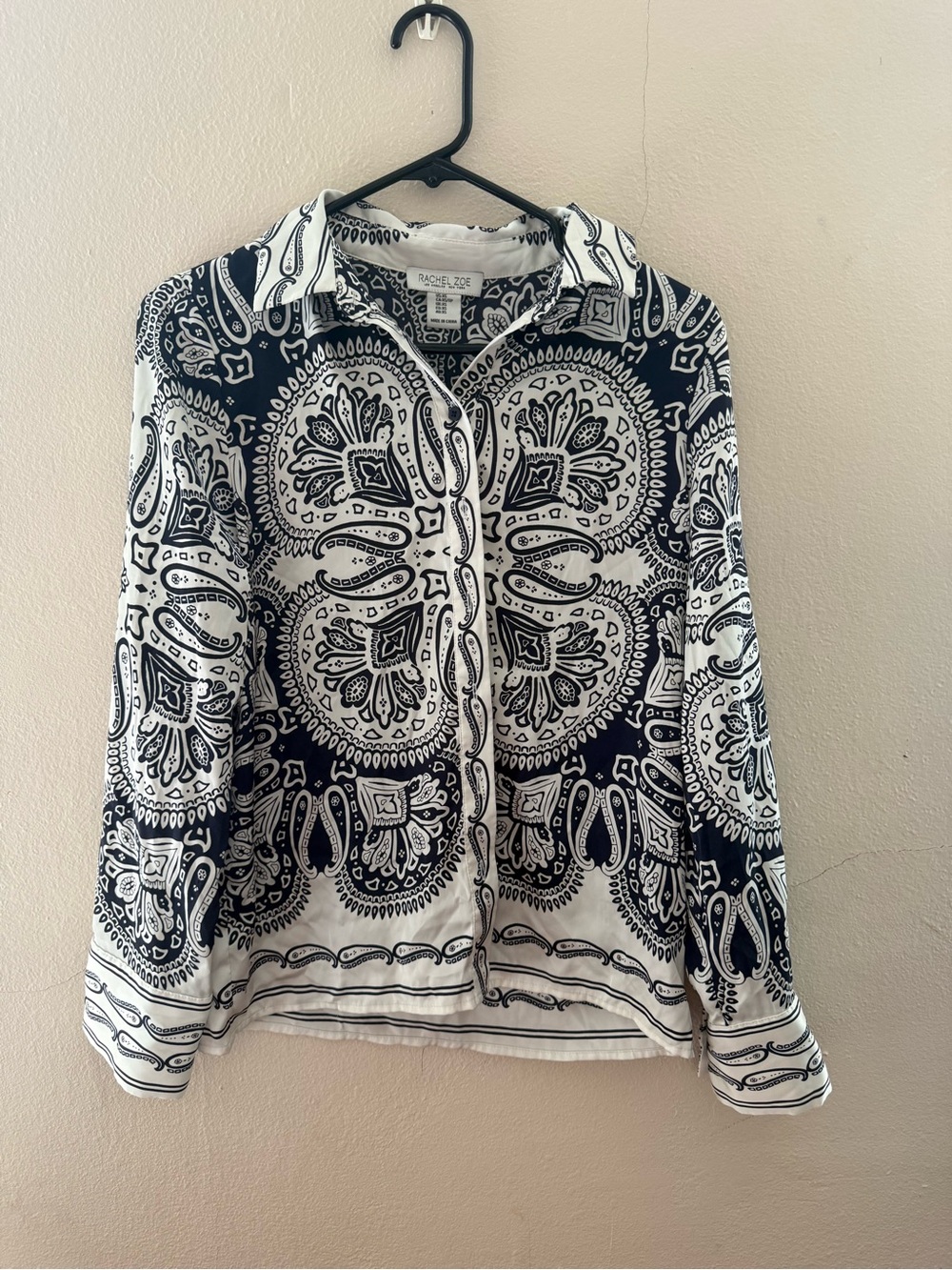 Rachel Zoe Bandana Print Long Sleeve Button Down